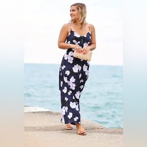 Banana Republic Navy Floral Maxi Dress
